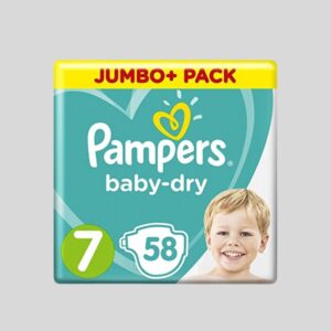 Pampers Baby Dry 7 Size 58 Pcs 15+kg UK Origin