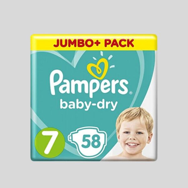 Pampers Baby Dry 7 Size 58 Pcs 15+kg UK Origin