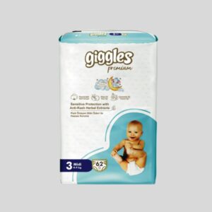 Giggles Premium Baby Diaper Midi 5-9kg 62 pcs Pack